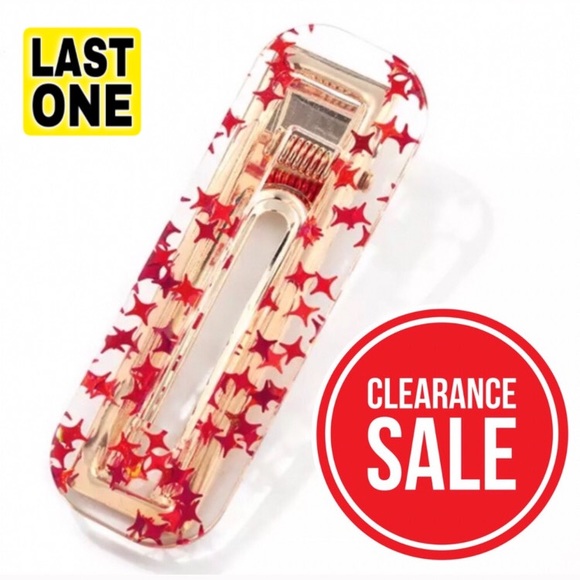 Accessories - 🔴5/$15🔴CLEARANCE Red Simple Hair Clip NEW